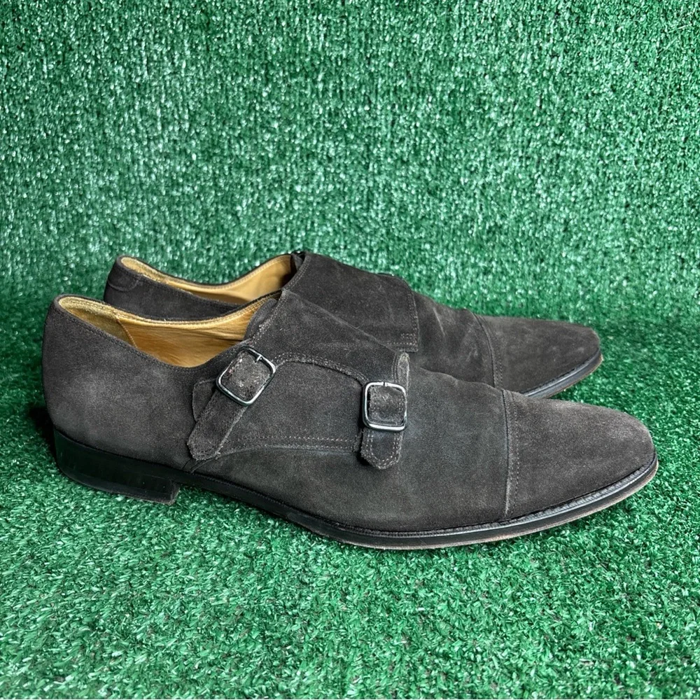 SUITSUPPLY Formal Shoes Men's US 12 /‎ EU 45 Double Monk Strap Brown Suede